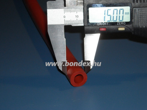 9x15 mm-es hőálló oxidvörös szilikoncső